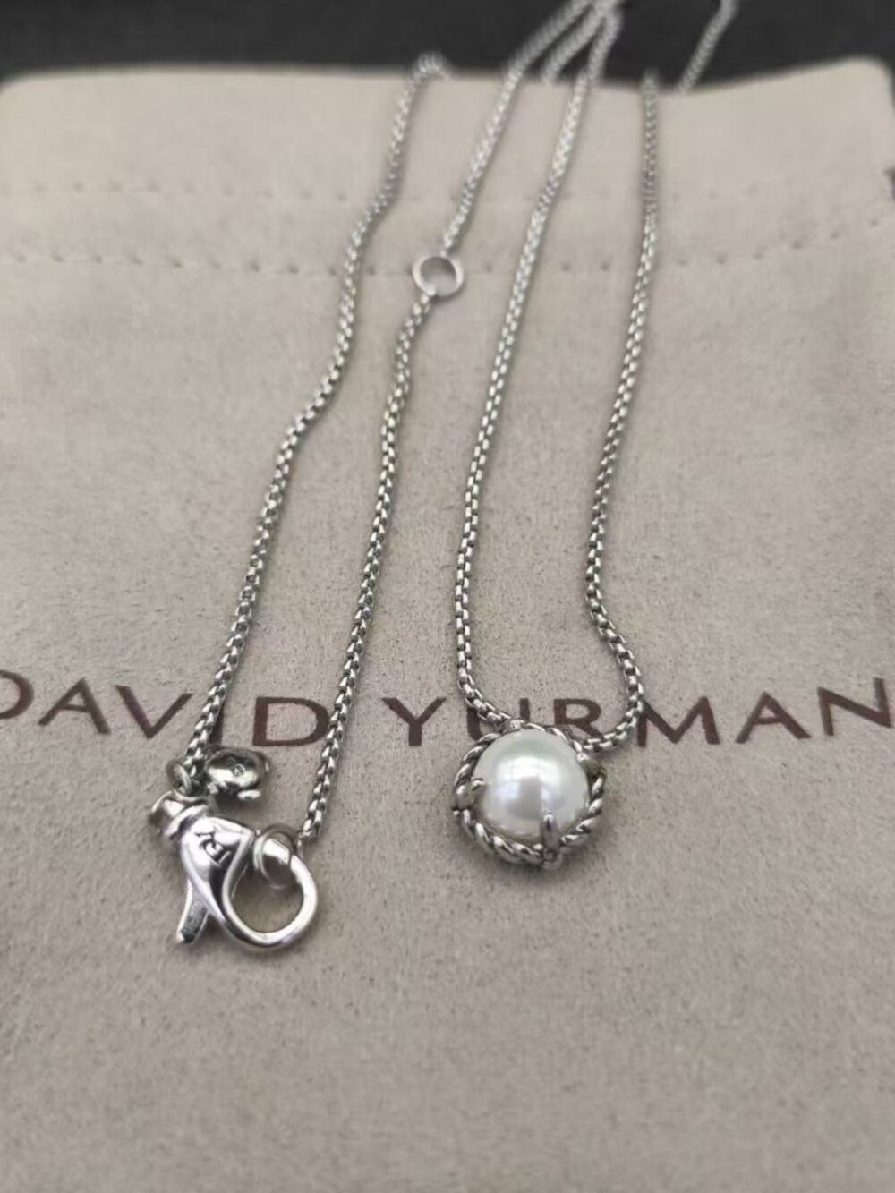 David Yurman Pearl Four-Prong Necklace